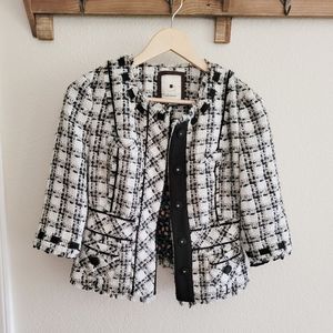 Anthro Elevenses Snapshot tweed blazer